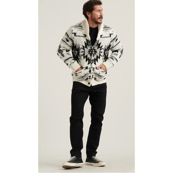 Lucky Brand Men's Hi-pile Lined Southwest Shawl Cardigan XL